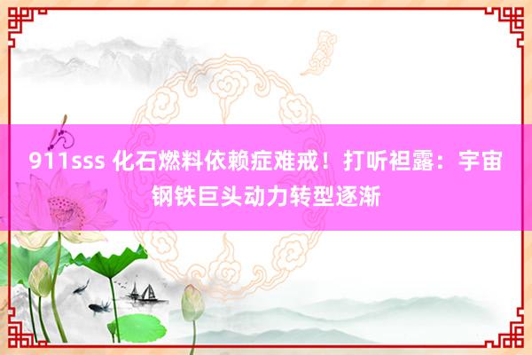 911sss 化石燃料依赖症难戒！打听袒露：宇宙钢铁巨头动力转型逐渐