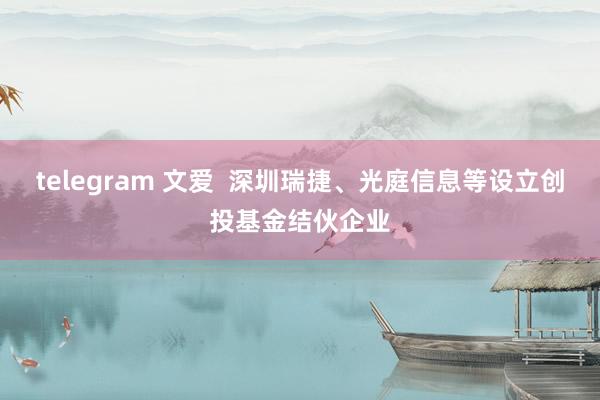telegram 文爱  深圳瑞捷、光庭信息等设立创投基金结伙企业
